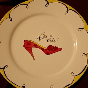 REAL DESIGNER HAUTE SHOES ON 4 SALAD PLATES,  NEVER USED ....VINTAGE
